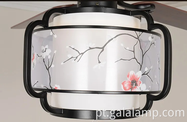 Lâmpada de ventilador de teto chinês vintage para salas de vida e jantar